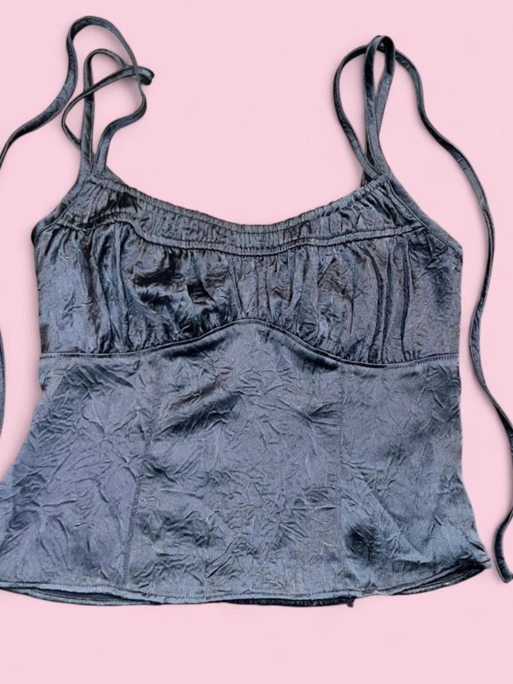 Intemately Navy blue velvet crop top